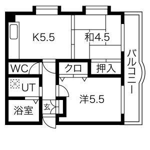 ビエント六甲(2LDK/1階)の間取り写真