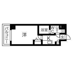 KTG RESIDENCE 芦屋西(1K/3階)の間取り写真