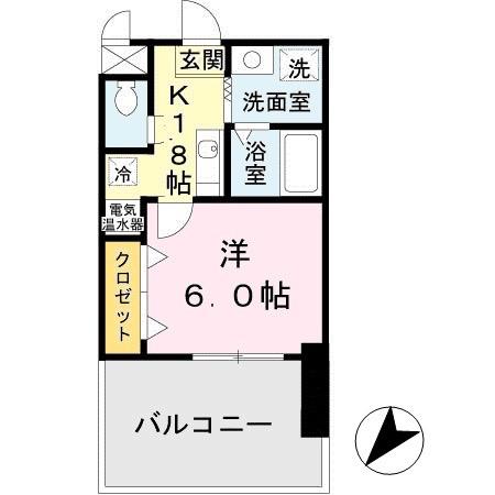 マグノリアパレス(1K/4階)の間取り写真