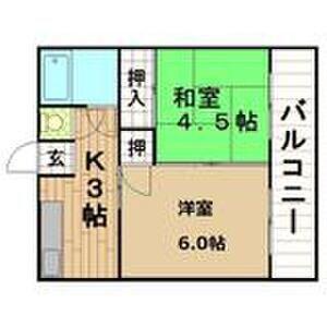 村山グリーンハイツ(2K/2階)の間取り写真