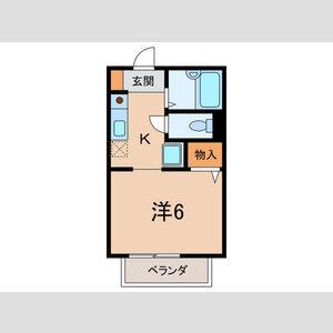ディアス北町(1K/2階)の間取り写真