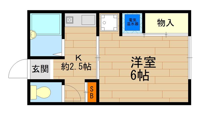アコルデパルク中山手(1DK/1階)の間取り写真