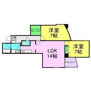 ミルプラトー甲子園(2LDK/1階)の間取り写真
