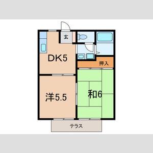 本山ヴィレッジ(2DK/2階)の間取り写真