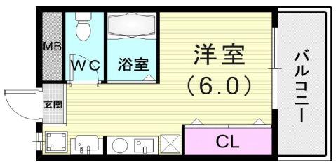 シャトーロベリア(ワンルーム/3階)の間取り写真