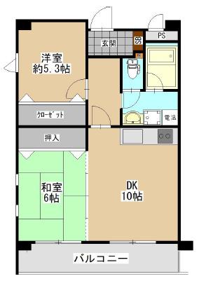 エクリュー2(2DK/2階)の間取り写真
