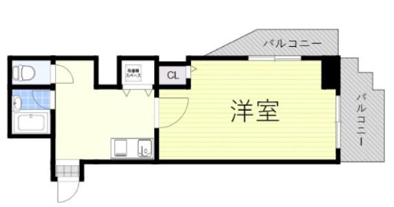 シャトラン新神戸(1K/3階)の間取り写真