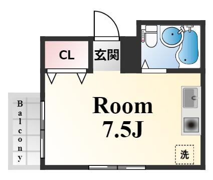 シャルム大石(ワンルーム/3階)の間取り写真