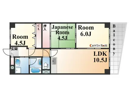 カルム六甲(3LDK/3階)の間取り写真