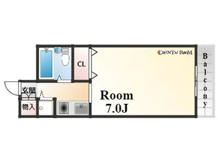 ダイドーメゾン三宮東(ワンルーム/3階)の間取り写真