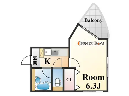 ヤングリーブス岡本(1K/2階)の間取り写真