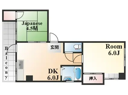 メゾン熊内Ⅴ(2DK/3階)の間取り写真
