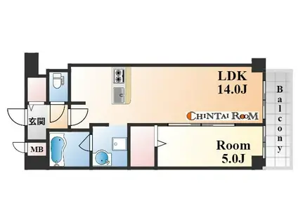 フェリシエ住吉本町(1LDK/1階)の間取り写真