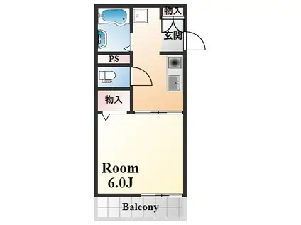 セフィラ大和(1K/1階)の間取り写真