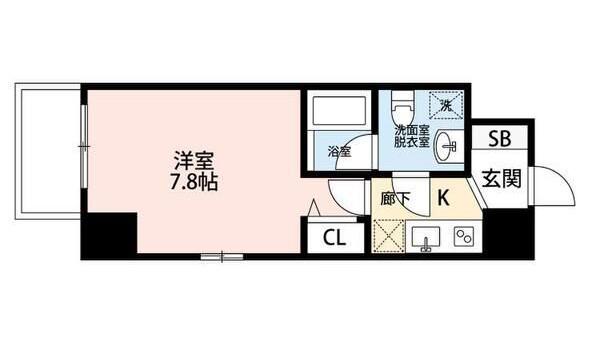 シャルマンパレ神戸花隈(1K/7階)の間取り写真