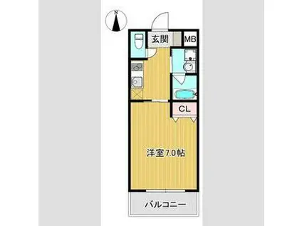 アベニュー六甲(1K/2階)の間取り写真