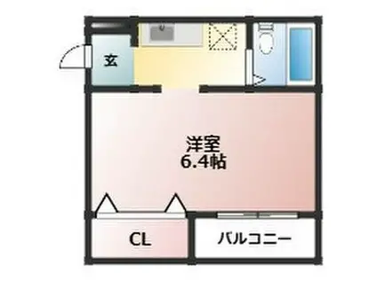 アバント・コート大石東町(1K/1階)の間取り写真