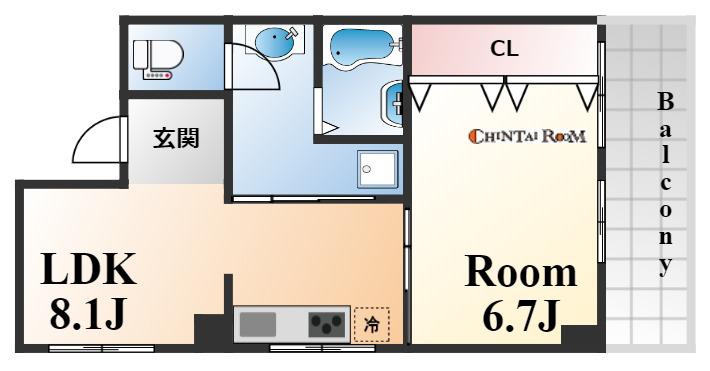 中町ビル(1DK/4階)の間取り写真