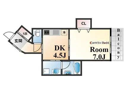 オルタンシア下山手(1DK/7階)の間取り写真