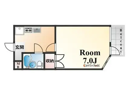 フラッツエクシード(1K/1階)の間取り写真