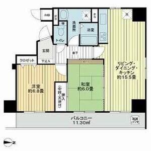 ハイツ本山(2LDK/12階)の間取り写真