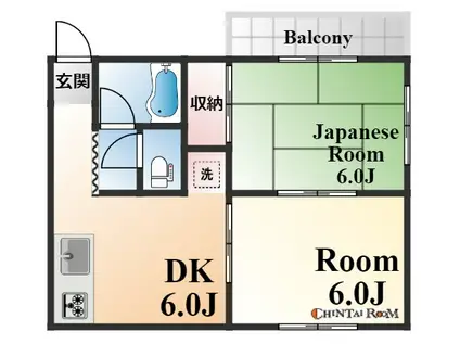 ステラ御影(2DK/3階)の間取り写真