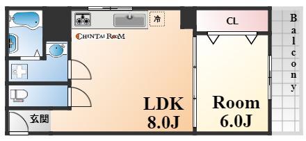 林マンション(1LDK/4階)の間取り写真