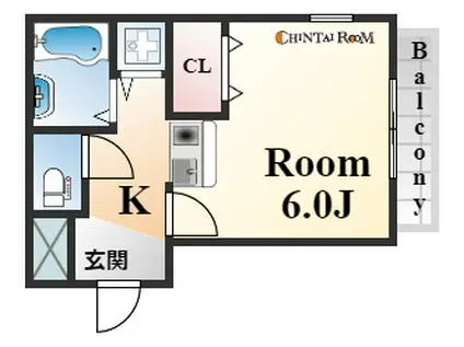 ワコーレフース本山(1K/2階)の間取り写真