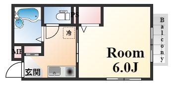 フォレスタ住吉(1K/2階)の間取り写真