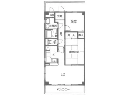 グリーンハウス大石(2LDK/3階)の間取り写真