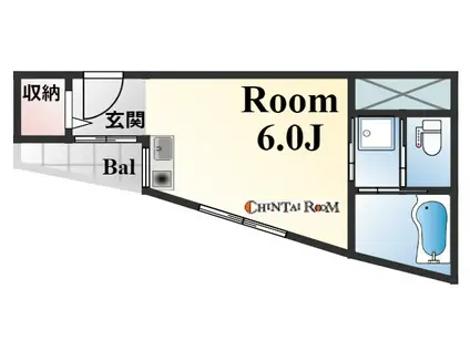 フェニックスコート御影(1K/2階)の間取り写真