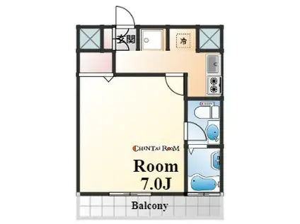 アルファレガロ甲南山手(1K/4階)の間取り写真