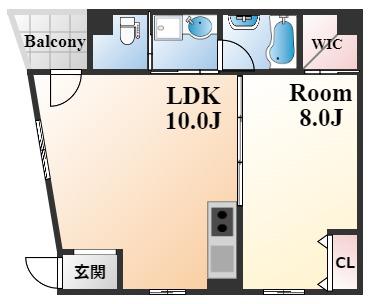 ファーイースト青谷(1LDK/1階)の間取り写真