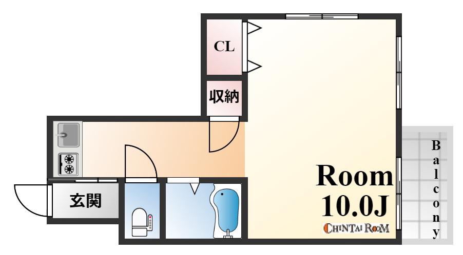 泉マンション(1K/4階)の間取り写真