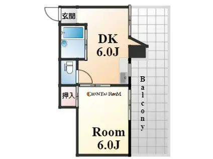 モンテカルロ本山(1DK/3階)の間取り写真