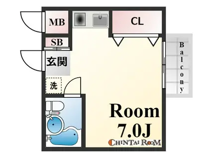 KMCルーム(ワンルーム/2階)の間取り写真