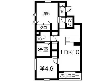 エスポワール(2LDK/2階)の間取り写真