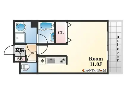 パレス東洋神戸6号館(ワンルーム/2階)の間取り写真