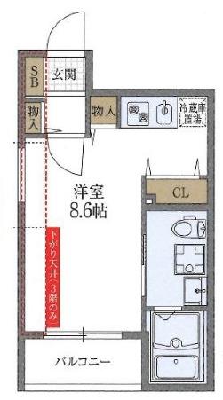 サンクラッソ神戸山手(ワンルーム/1階)の間取り写真