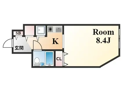 ロマネスク六甲第2(ワンルーム/1階)の間取り写真