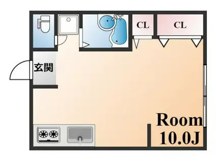 森北アパート(ワンルーム/1階)の間取り写真
