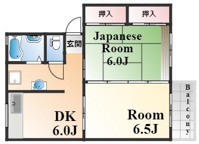 シティハイム本山(2DK/2階)の間取り写真