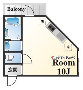 寿マンション(1K/1階)の間取り写真