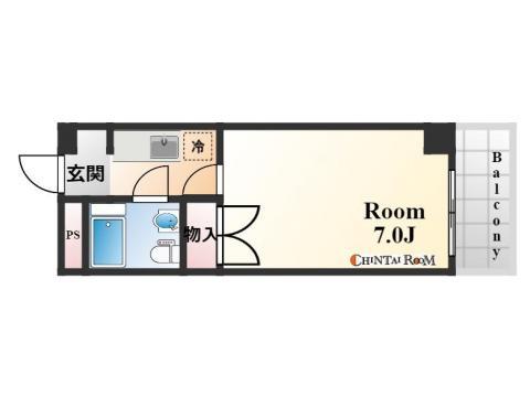 アムール六甲駅前ビル(1K/3階)の間取り写真