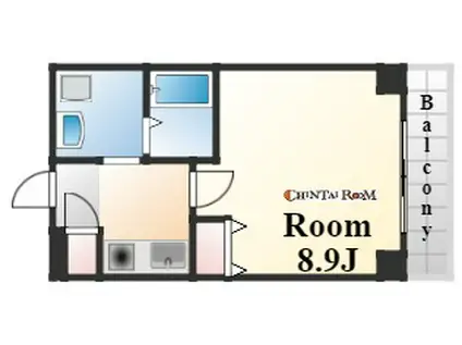 ビューテラス岡本(1K/1階)の間取り写真