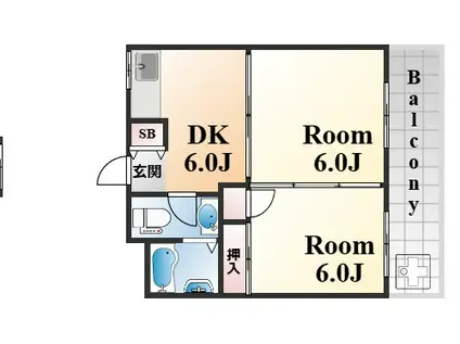 メゾン101(2DK/3階)の間取り写真