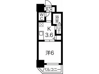 ワールドアイ神戸湊町(1K/8階)の間取り写真