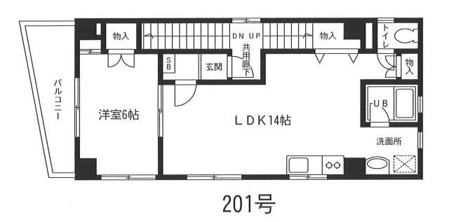 フォルム坂口通(1LDK/2階)の間取り写真