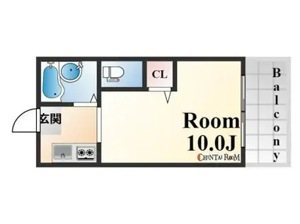 プラーフ山本(1K/3階)の間取り写真