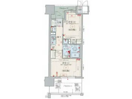 エステムプラザ神戸西Ⅴミラージュ(2K/13階)の間取り写真